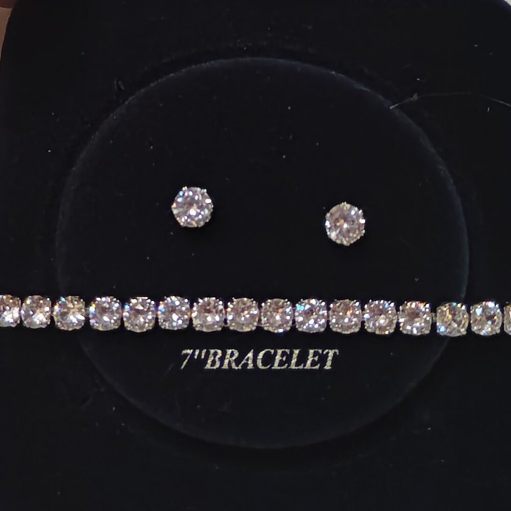 ❤️ New! 2 Piece Fashion Jewelry Tennis Bracelet Stud Earrings for Kids